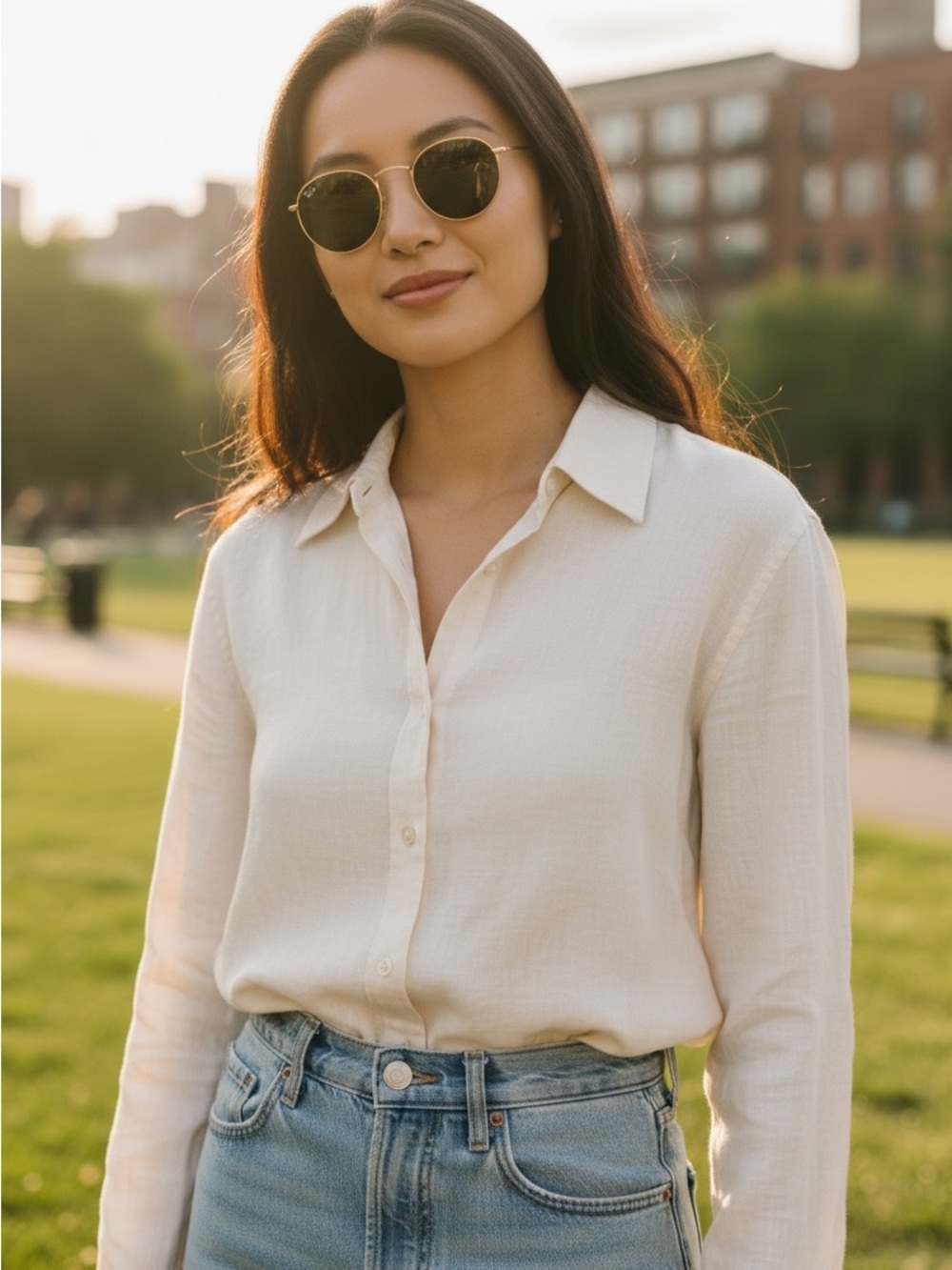 Ray-Ban Round Metal Sunglasses in Gold and Dark Green